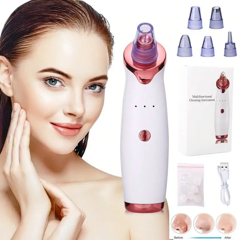 

Hot Sale Blackhead Remover Electric Pore Cleaner Face Deep Nose Cleaner T Zone Pore Acne Pimple Removal Vacuum Suction Machine, White