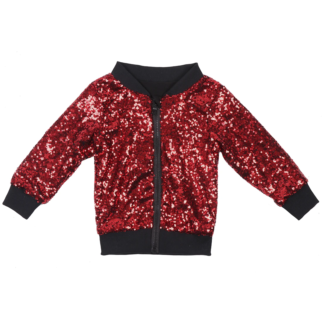 Happy Cherry Bomber Jacke Für Mädchen - Glitzer Pailletten Jacke Mit Reißverschluss