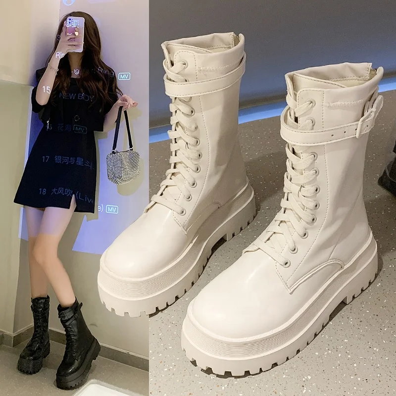 

women's fashionable boots designer shoes women famous brands women's casual shoes botines chaussures pour femme, Black,white