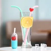 

Hot Selling 2019 Amazon Large Diameter Silicone Reusable Straw Drinking Eco Friendly