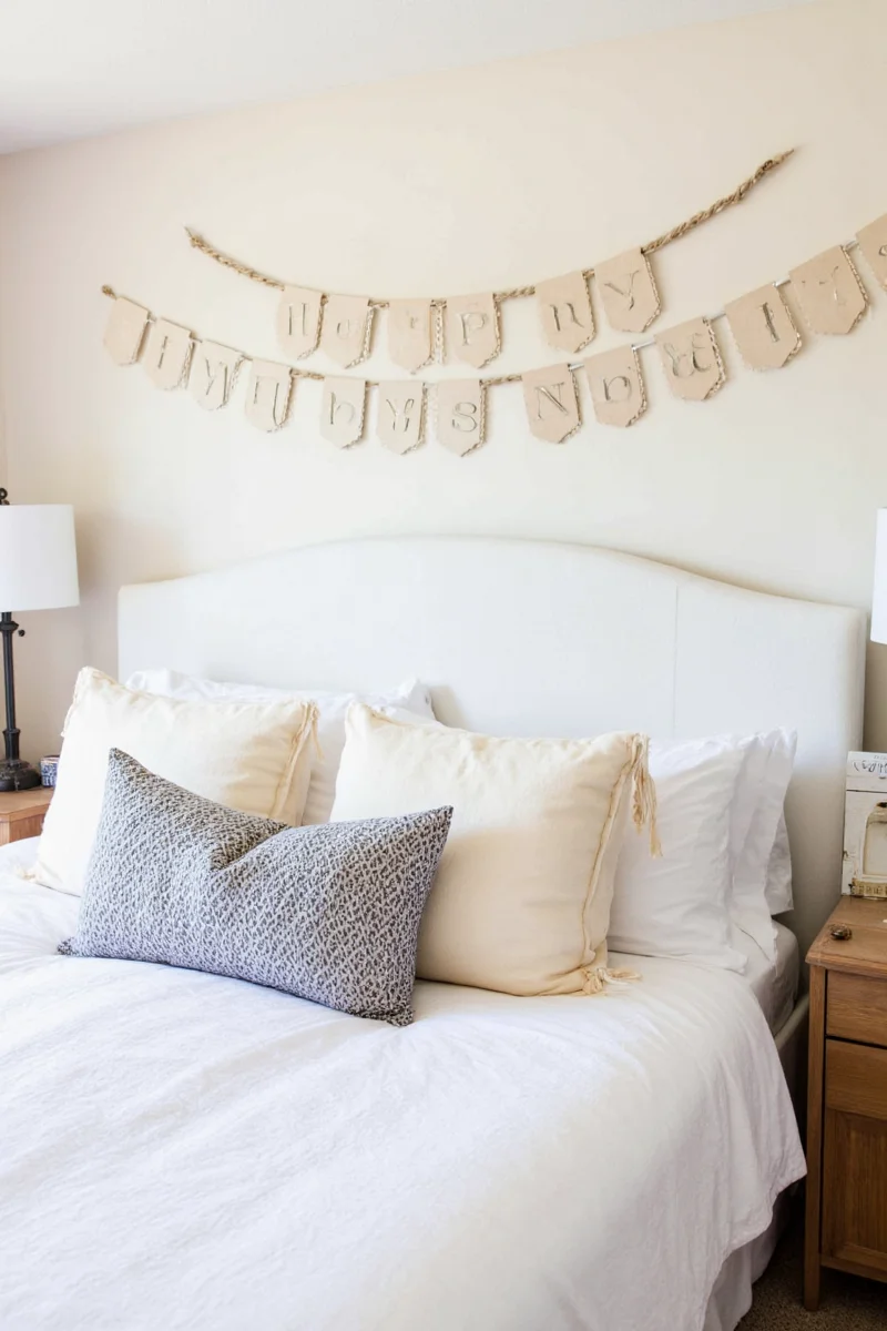 Artwork above bed