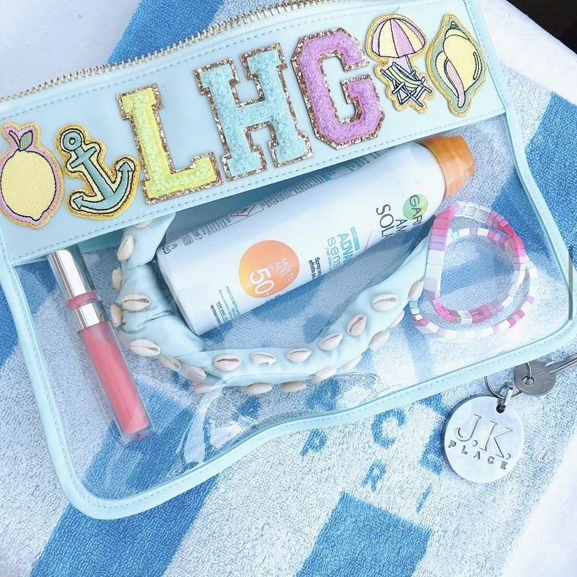 

Keymay stock PVC transparent bag PVC clear cosmetic bag portable clutch makeup clear flat bag, Customized