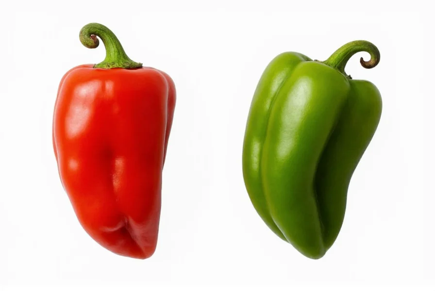 Side-by-side comparison of Carolina Reaper and Ghost Pepper showing distinctive shapes and colors