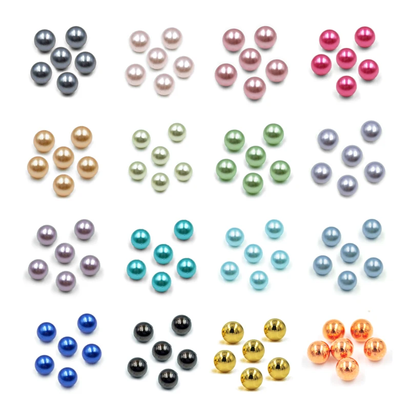 

Wholesale Round Shape  No Hole Colorful ABS Plastic Loose Pearl Beads Without Hole