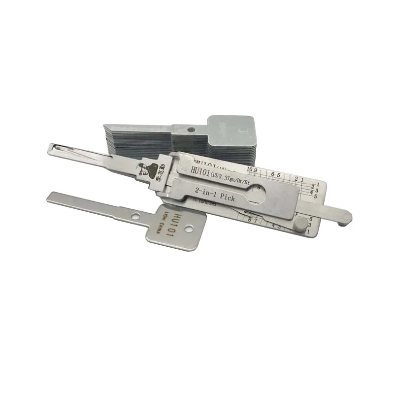 

100% original Lishi HU101 v.3 2 in 1 Car Door Lock Pick Decoder Unlock Tool, Silver