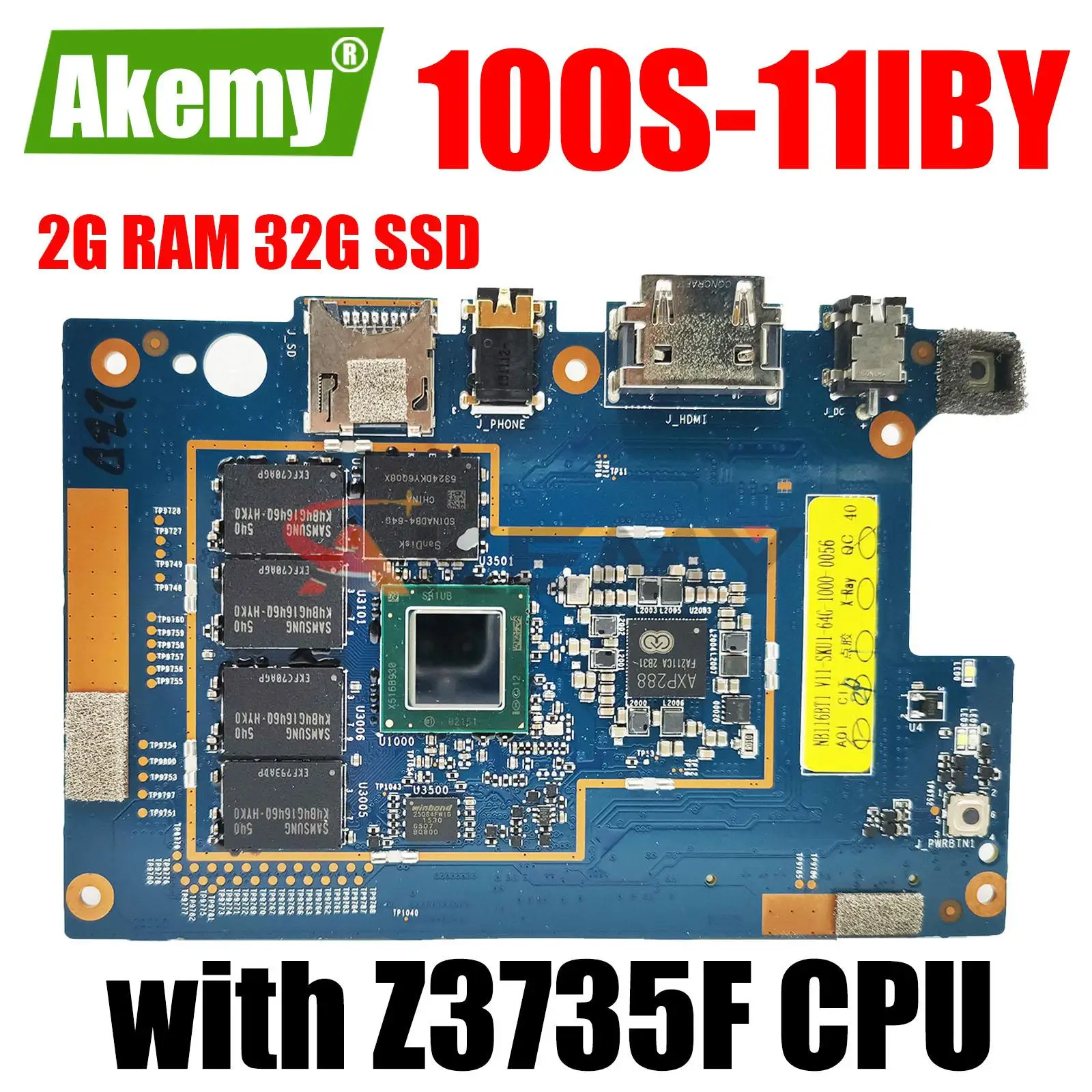 

5B20K38932 for Lenovo IdeaPad 100S-11 100S-11IBY motherboard tablet motherboard with Z3735F 2G RAM 32G SSD 80R2 100% Test OK