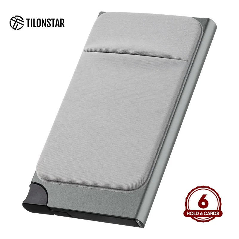 

Factory Sell Business Card Holder Aluminium Wallet With Rfid Blocking Men Money Clip