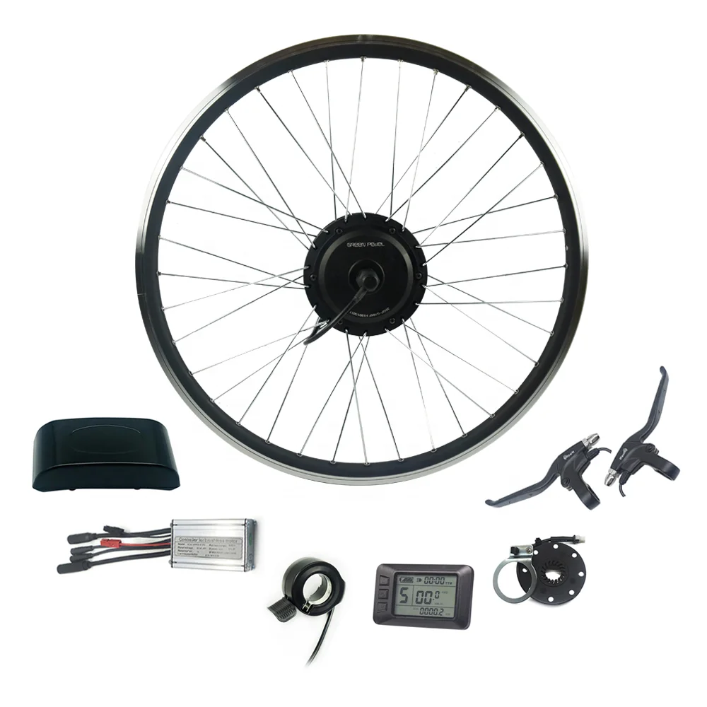 

Greenpedel 26 inch ebike 36v 48v 500w front wheel electric bicycle hub kit for electric bike china
