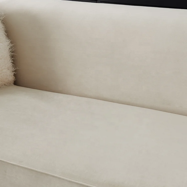 
Light Luxury Modern Upholstered Sectional Couch Stainless Steel Living Room Leisure Sofa Sets 