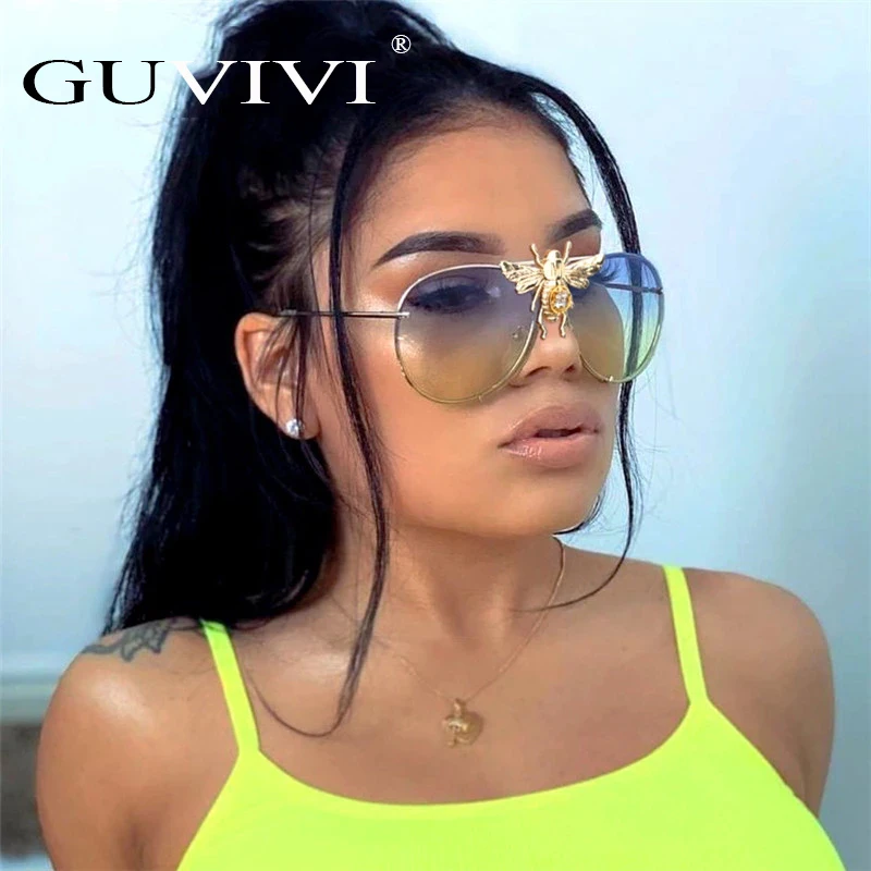 

GUVIVI Sunglasses 2020 popular oversides little bee Fashion High quality sunglasses