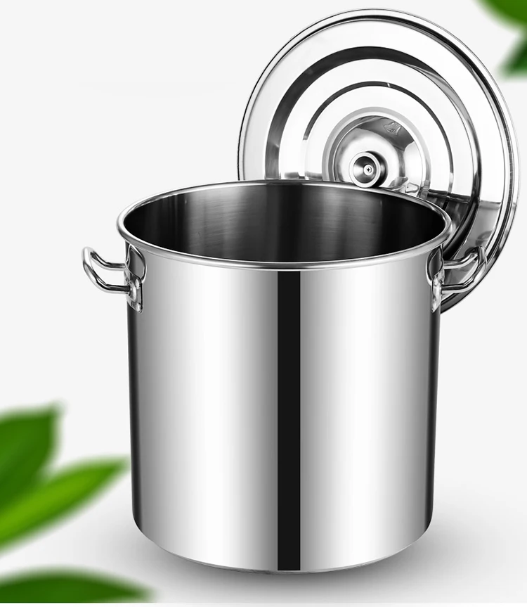 

Hotel Supplies 50L 100L Tall Straight Shaped Non Magnetic Stainless Steel Stockpot Restaurant Pot