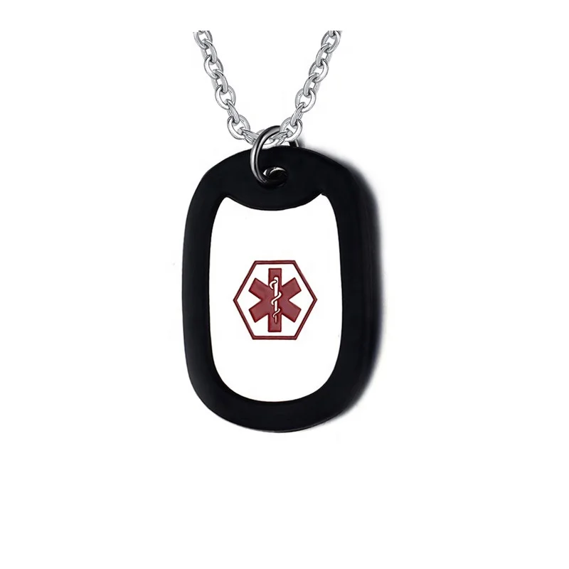 

2021 new Customized military dog label medical surgical logo silicone stainless steel tag pendent