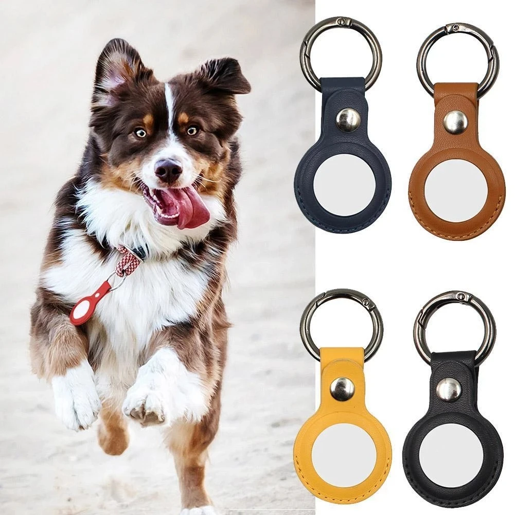 

New Airtag Leather Case Protective Sleeve Anti-scratch Cover Protector Shell Airtag Case Pet Dog Locator Tracker Accessorie