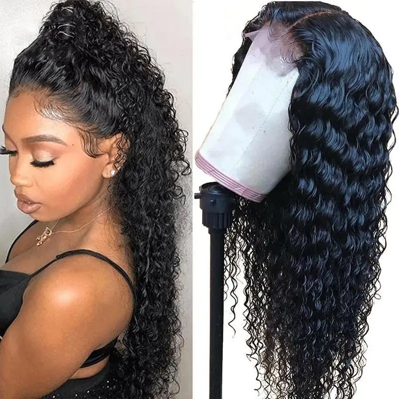 

Wholesale Cuticle Aligned Virgin Human Hair Extensions Wig,Raw India Curly Lace Front Human Hair Wigs Vendors for black women