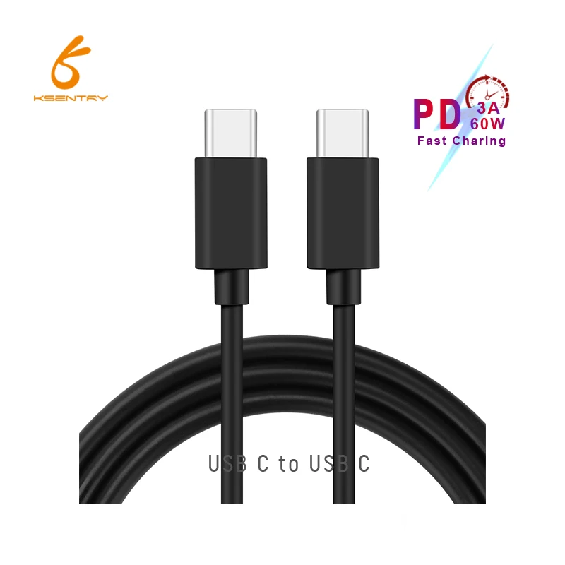 

ABS shell TPE 1m type c to type c PD 60w 100w fast charging data cable, White/black/oem