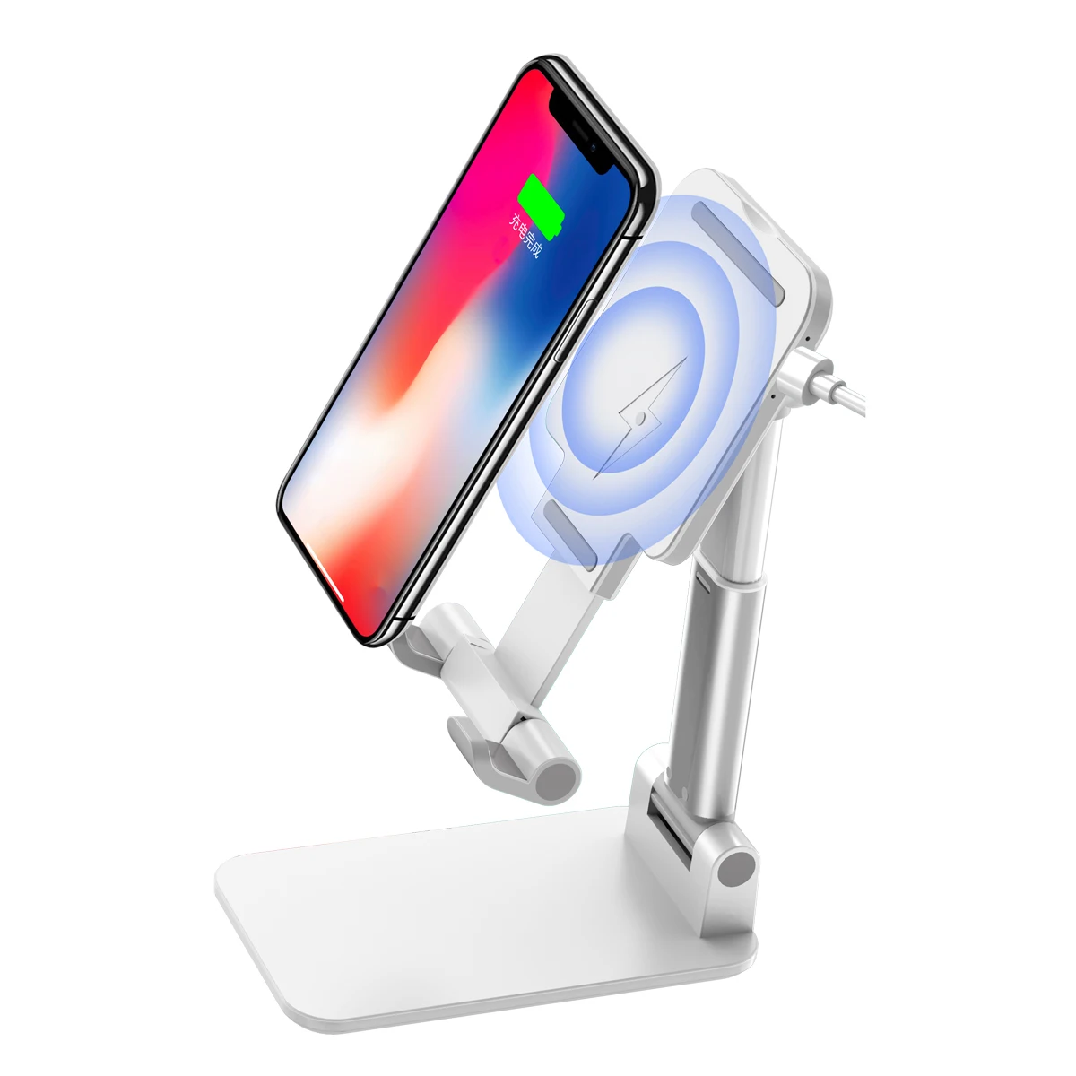 

LEMONDA CCT3 Telescopic Tablet Cell Phone Holder Stand Desktop Bracket with Wireless Charger