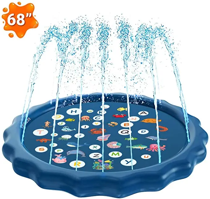 

Custom Sprinkle & Splash Play Mat Water Toys Fun Toddlers Boys Girls Kids Outdoor Party Sprinkler Splash Pad, Customized color