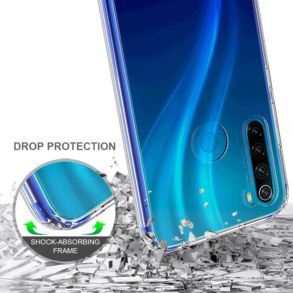 

Shockproof Transparent TPU Phone Back Cover Case for Xiaomi Redmi Note 8 Clear Case