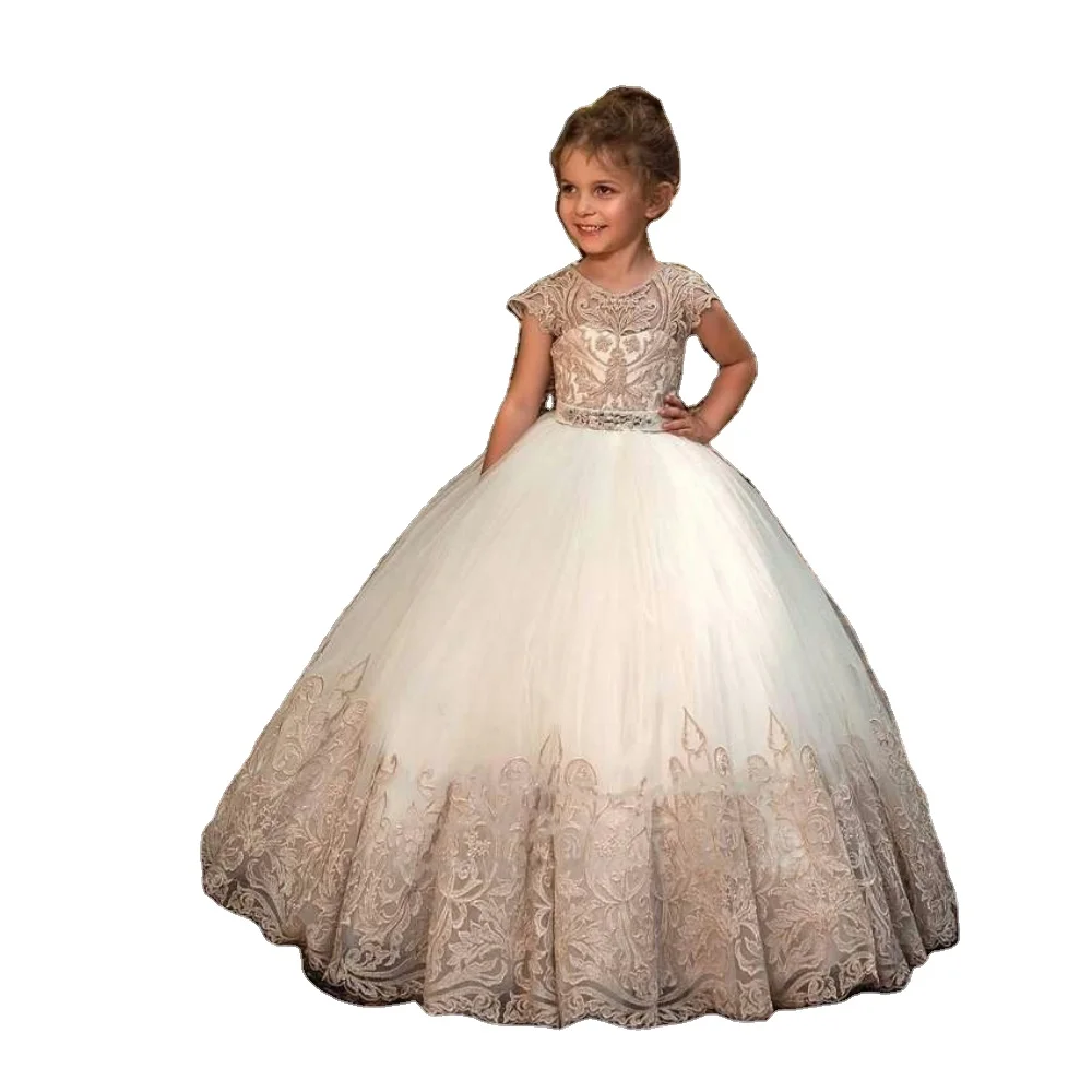 

New 2020 Europe and America hot selling princess embroider grenadine gentlewoman lace kids evening dress for wholesale, As pic shows, we can according to your request also