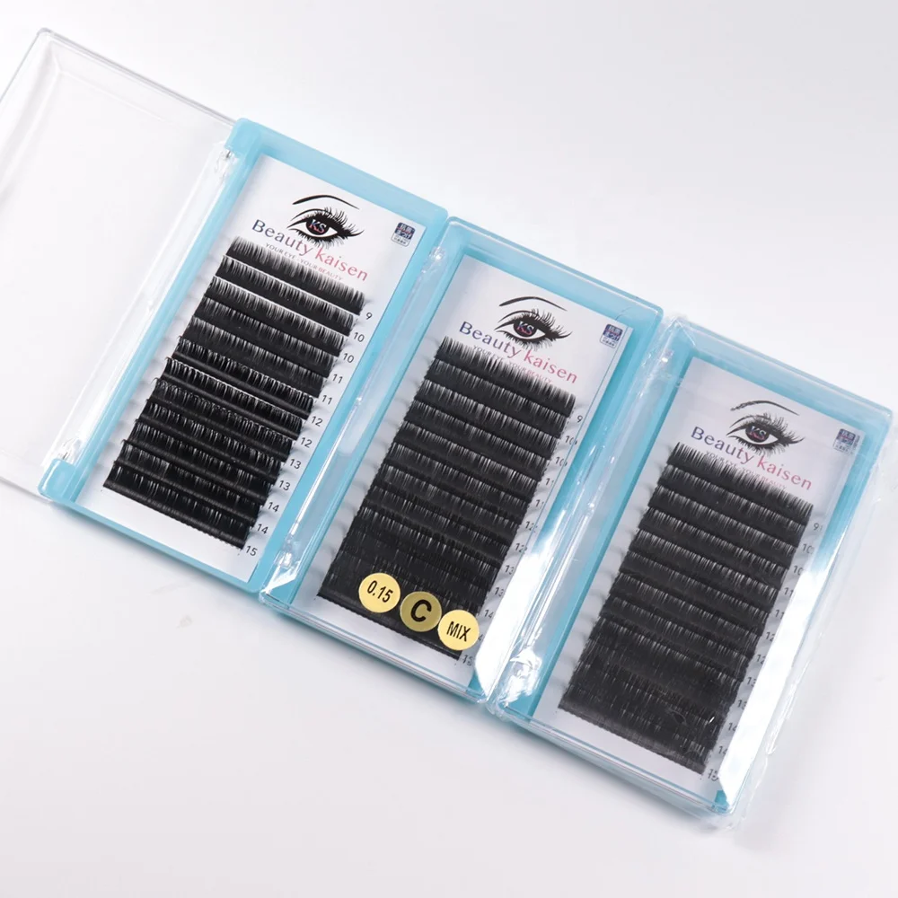 

Wholesale Professional Silk Volume Lashes 3D Eyelashes Extension With Tray, Natural black