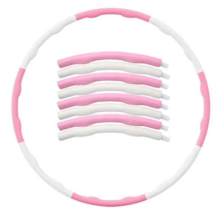 

Gym Equipment Bodybuilding Hoolah Hoops Detachable Plastic Massage Foam Fitness Hula Ring, Pink+white,blue+white,pink+blue