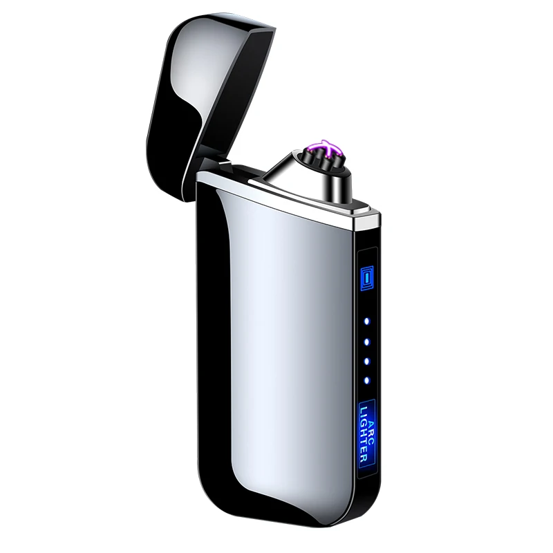 

2019 New creative design double arc plasma lighter with battery indication , electric rechargeable usb lighter