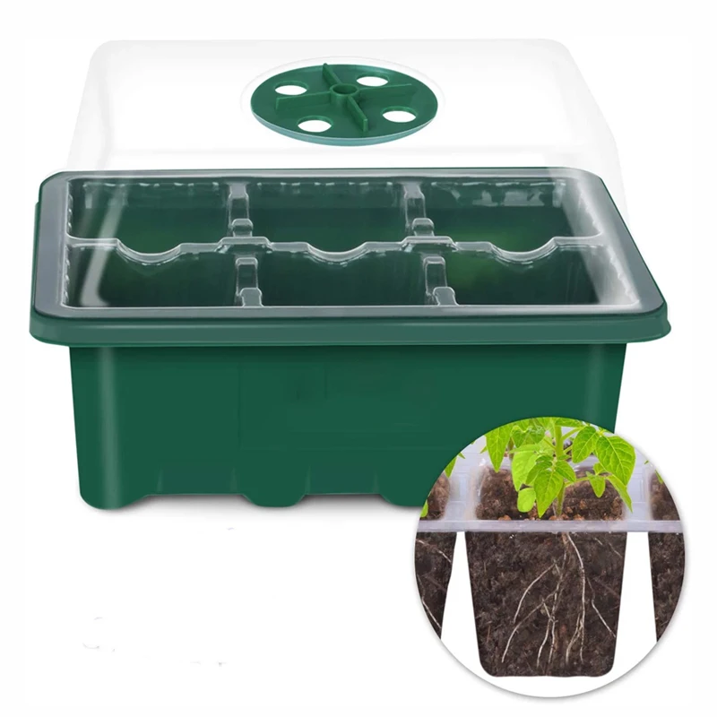 

Plastic plant propagator seed trays kit seedling germination tray with lid