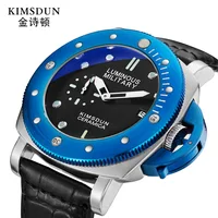 

Men's Quartz Analog Watch Sub Dial Work Sport Military Casual Men Watches Male KIMSDUN Fashion Clock Leather Strap Watch