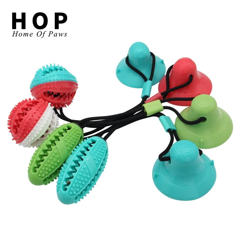 

Factory Wholesale New Arrival TPR Pet Molar Bite Toys Suction Cup Dog Chew Toy, Sky blue/green/red+white/red+green