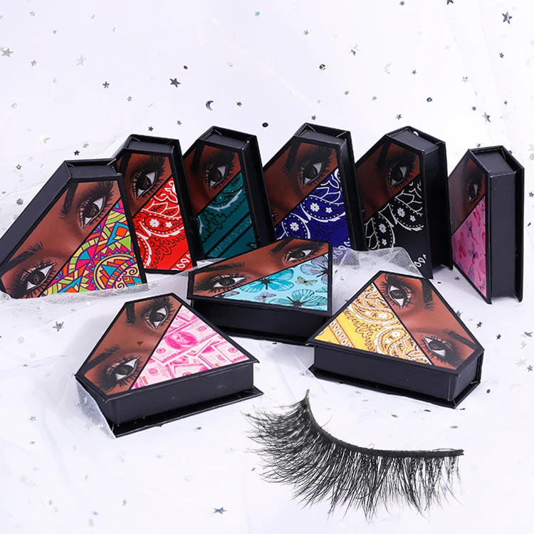 

Amazing Styles New 5d Mink Eyelashes Custom Package 5d Real Fur Mink Eyelash 3D False Strip Eyelashes, Black