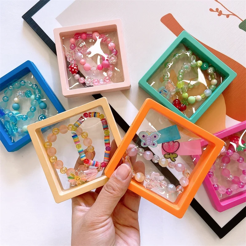 

2 packs kids jewelry accessories set with transparent storage box