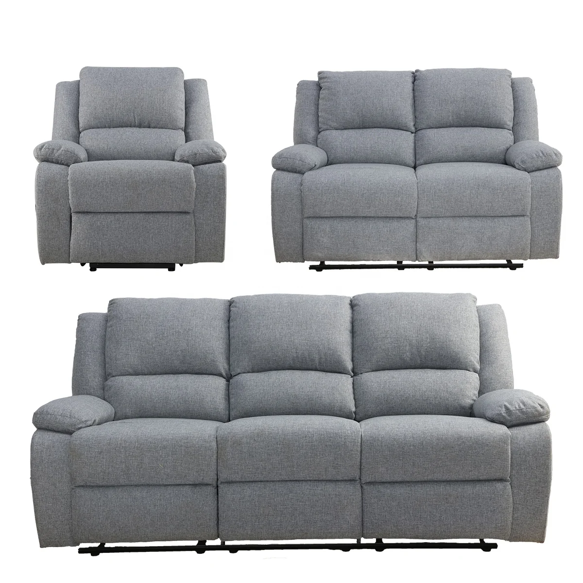 American Style Modern Recliner Sectional Real Leather Sofa Set 7 Seater