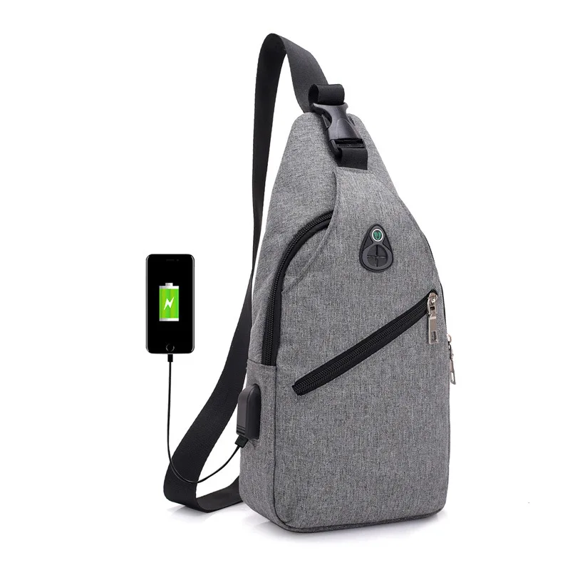 

Fashion Low Moq Anti Theft Usb Charging Unisex Mens Chest Sling Cross Body Bag, Custom made