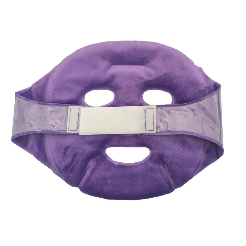 

Skin Care reusable plush purple sleep Hot Cold Gel Compress ice beads Face Mask