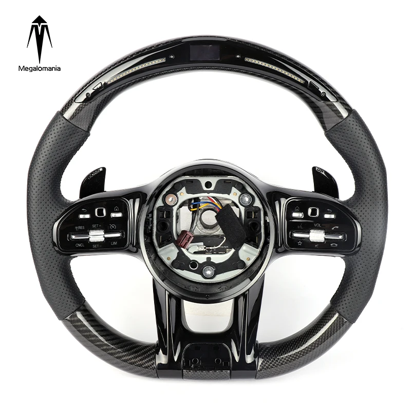 

Suitable for Be-nz new and old AM-G steering wheel 2014-2020 S580 S63 full series upgrade carbon fiber LED steering wheel