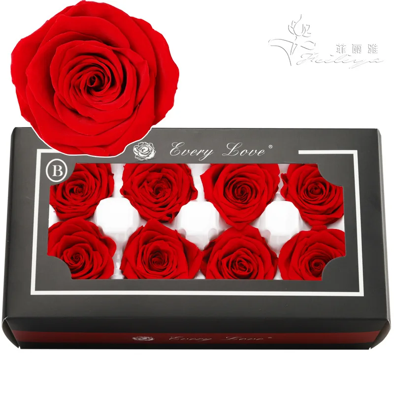 

wholesale high quality Beautiful Rose Heads preserve big rose buds Preserved Flowers for Valentine's Gift