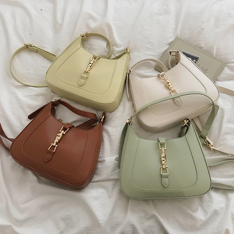 

Fashion New High Quality PU Leather Handbag Luxury Bag Underarm Bag Women Handbags Ladies Handbags, White, yellow, green, black, brown