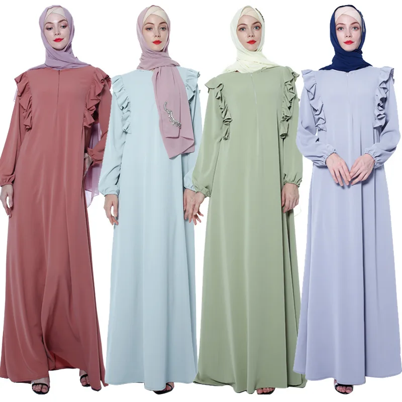 

Modern fashion islamic clothing women plus size party dress ankle-length chiffon long dress