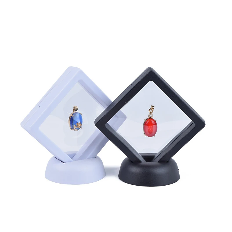

7x7cm 9x9cm Showing Retail Packaging Rings Earring Box The Balance Of The Transparent Pe Film Jewelry Storage Box, White, black, red, blue, green, orange, pink