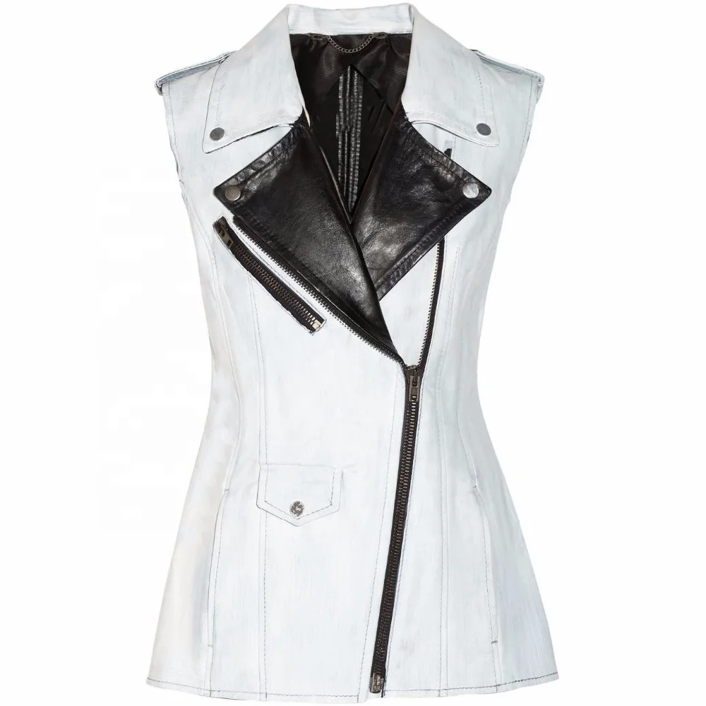 womens white motorcycle vest