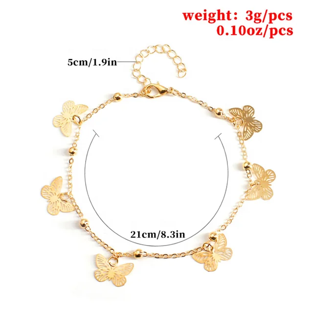 
Stainless steel butterfly anklet gold ladies anklet wholesale 