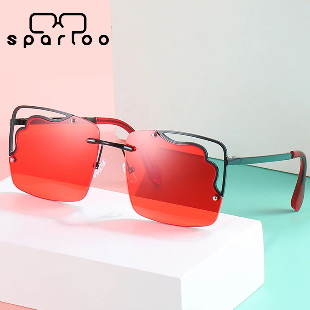 

Sparloo 1271 Colorful Rimless Sunglasses Oversized 2021 Red