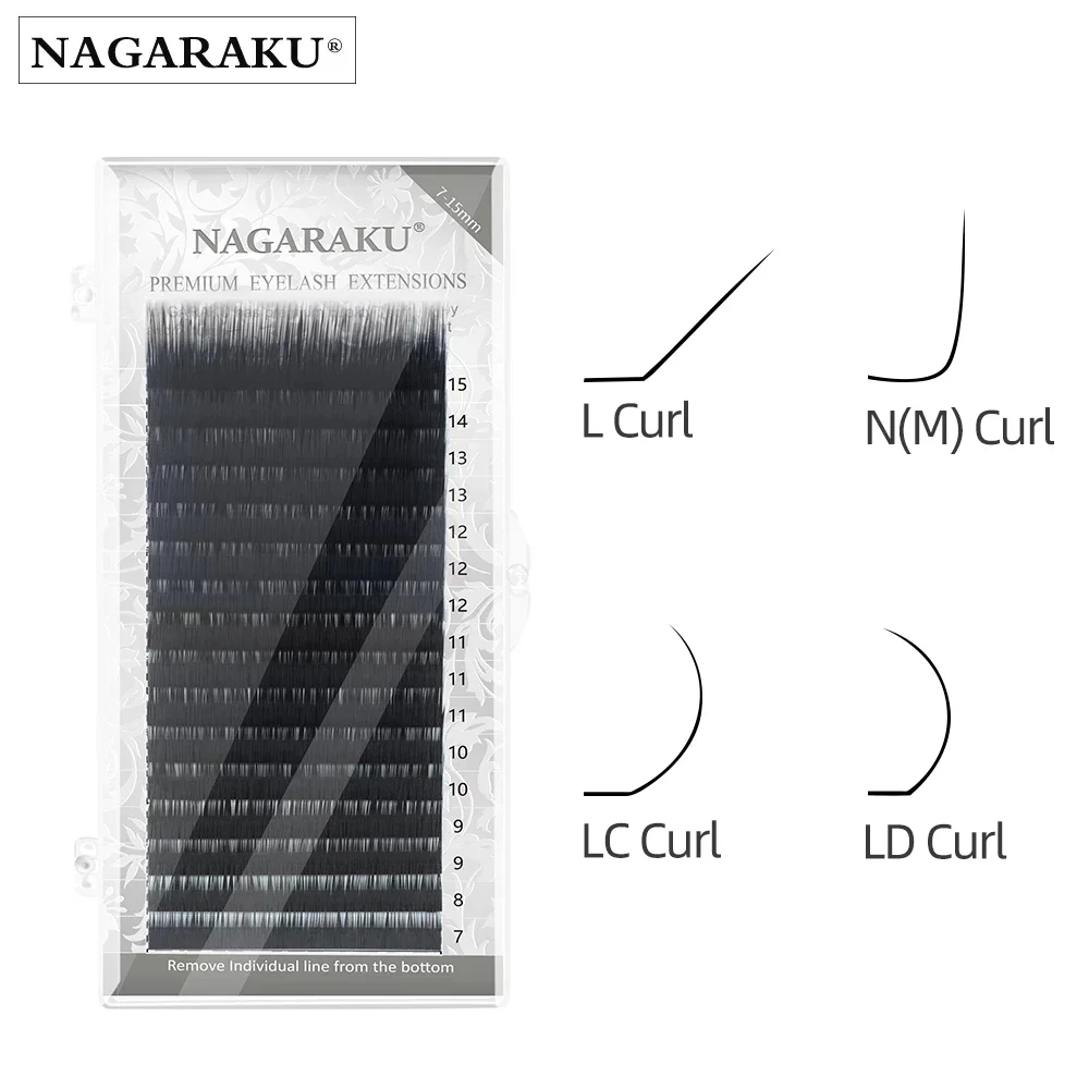 

NAGARAKU Synthetic Mink Eyelashes individual eyelash extensions L LC N curl Mix 7-15mm Makeup Natural Soft High Quality Lashes, Natural black