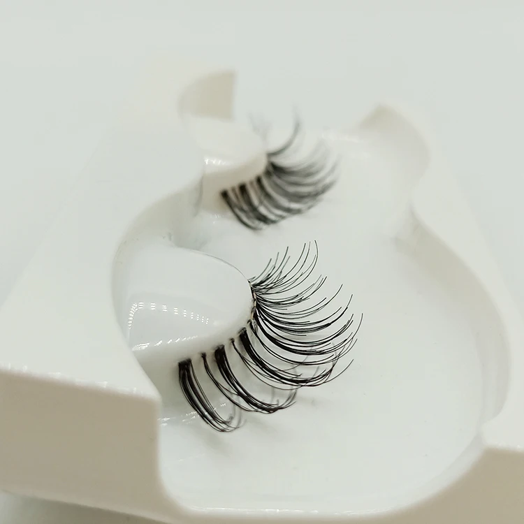 

Real Human Hair Eyelashes Customized Natural Long Wholesale Samples Human Hair Lash Strip Eyelashes, Natural black