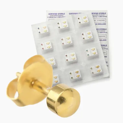 

Ear piercing studs EARRINGS STUD CERTIFIED sterile gold silver color C529