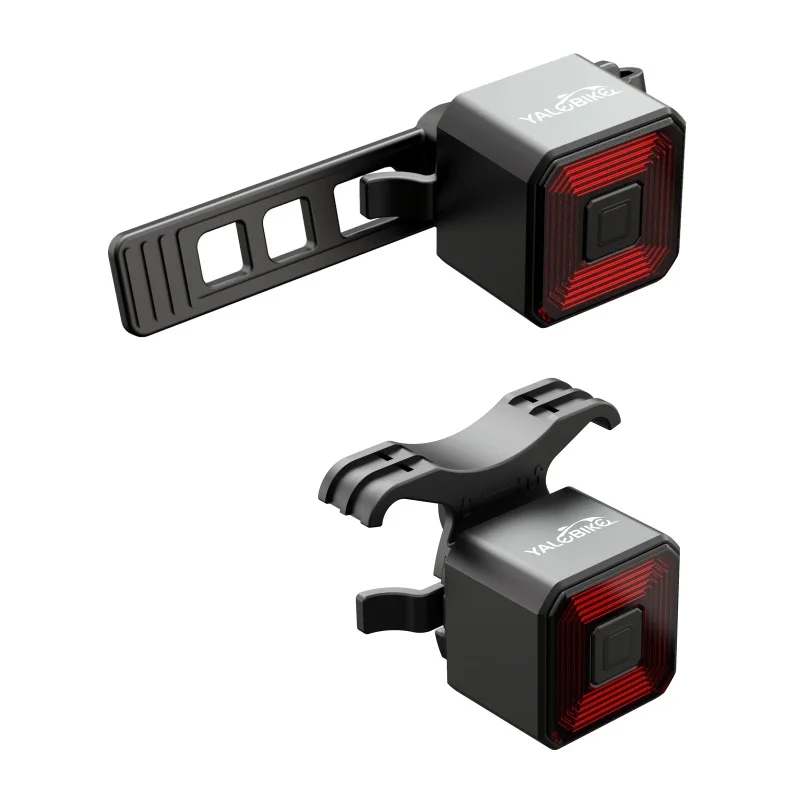 

Intelligent Usb Rechargeable Square Bike Rear Light Bicycle Brake Taillights, Red, white