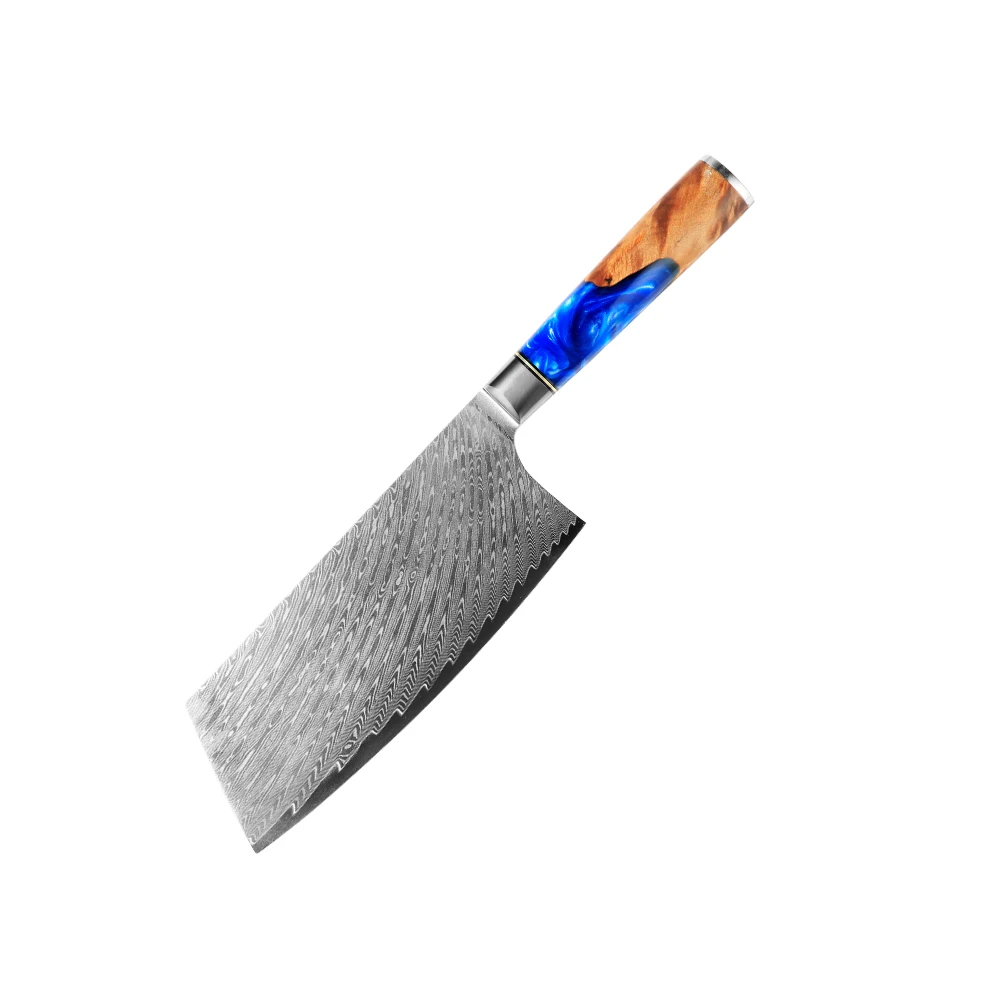 

OEM High Hardness Stabilized Wood Handle Japanese Damascus Knife 7.5 inch Chef knife Kitchen Cleaver Knife