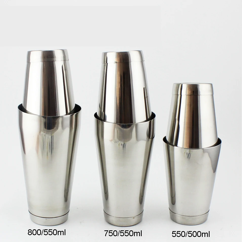 

750/550ml Full Cocktail/Bar/Boston Shaker Piece Bar Serving Set Mixing Shaker NEW, Silver/copper