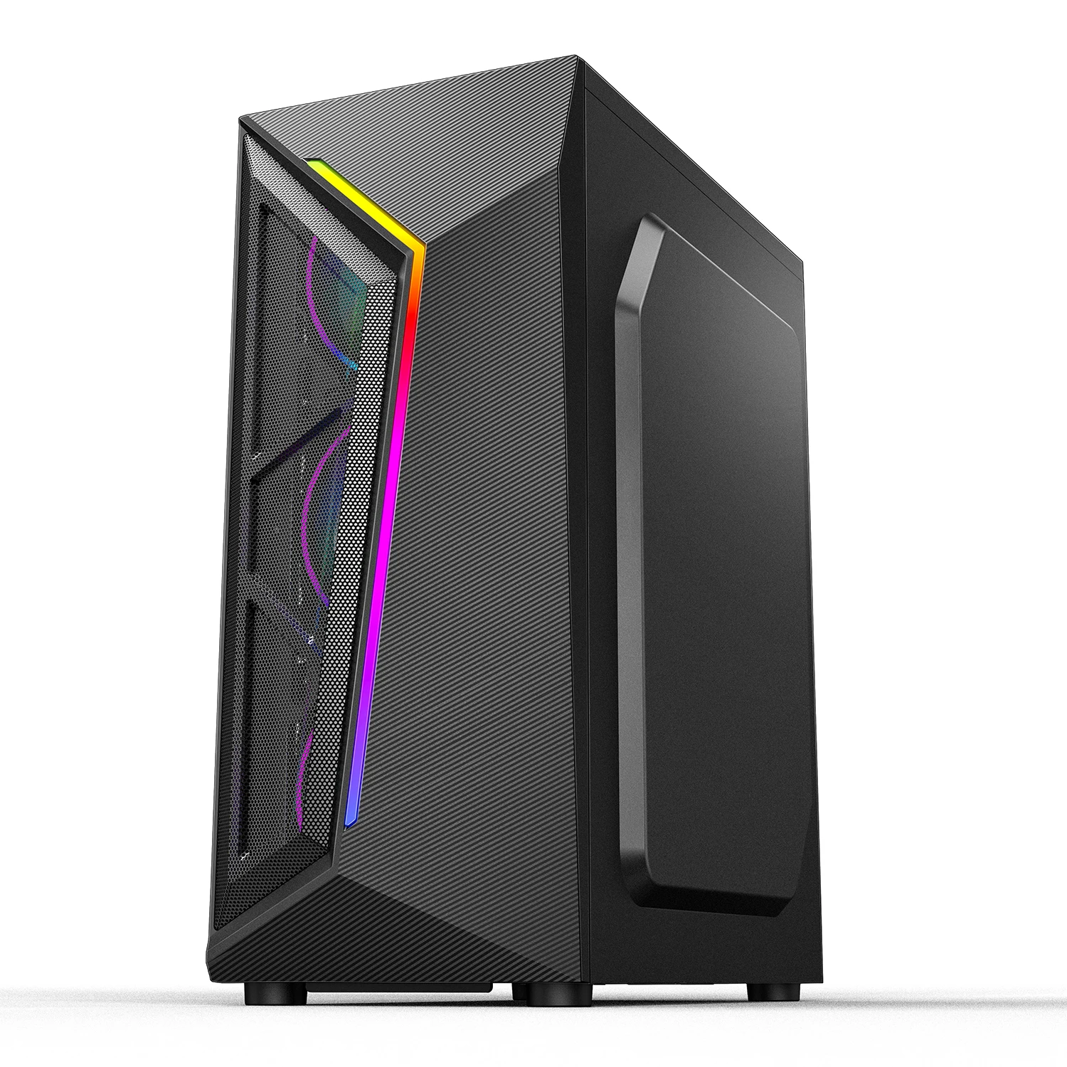 

Hot Selling Desktop ATX PC Cabinet PC Gaming Case Computer with RGB strip light, Black,white