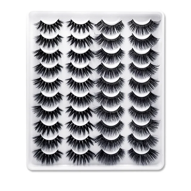 

20 Pairs 6d False Eyelashes Long Lasting Natural Look Curl Handmade Eyelash Vendor 3d 6d False Eyelashes, Black color